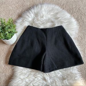 Carven Black Textured High Waisted Shorts